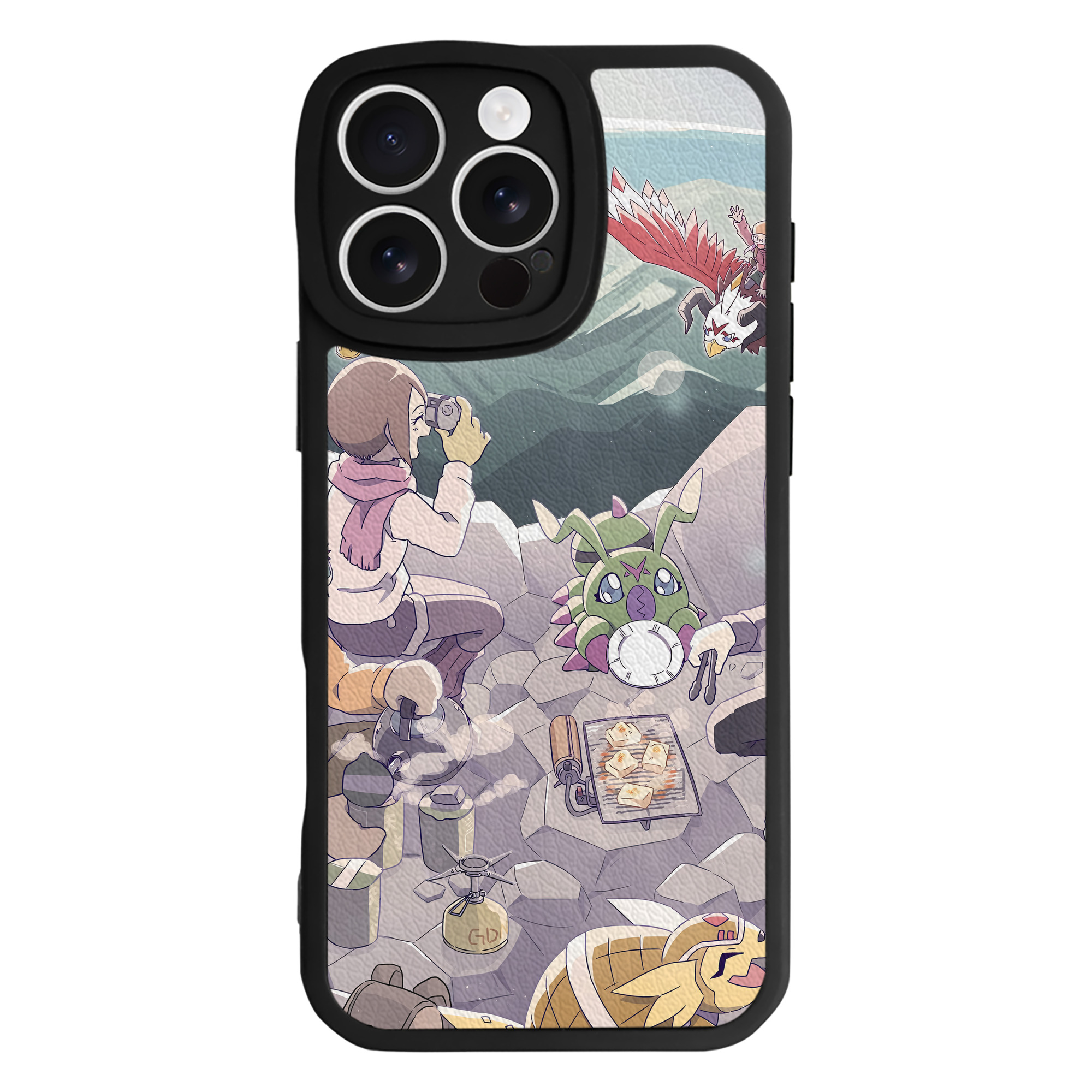（画像用） Digimon デジタルモンスター/デジモン 【iPhone 16シリーズ対応】シリコンスマホケース（レザー調） 材質：シリコン
